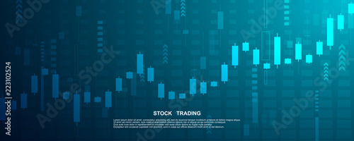 Candle stick graph chart in financial market , Forex trading graphic concept.Stock exchange market, investment, finance and trading. Trading platform. Vector illustration. © Juststocker