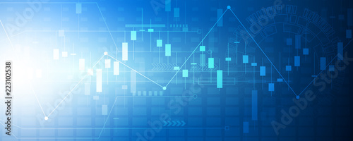 Candle stick graph chart in financial market , Forex trading graphic concept.Stock exchange market, investment, finance and trading. Trading platform. Vector illustration.