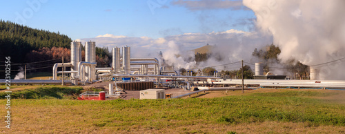 Green energy, geothermal power station, Wairakei, New Zealand photo