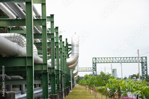 Rayong province Thailand , Feb 23 , 2018 :  Gas pipe at Rayong province Thailand .
