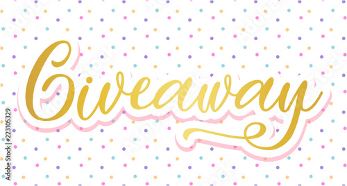 Giveaway gold typography, vector design