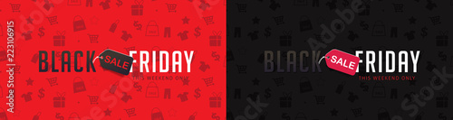 Black friday sale banner layout design template. Vector illustration