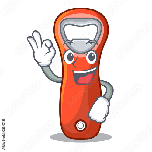 Okay aluminium bottle opener for design cartoon
