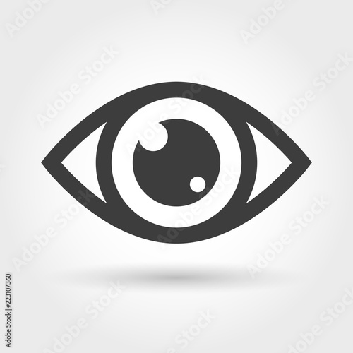 Eye icon. View icon isolated on white background, glance vision sign, sight or looking or watch vector symbol