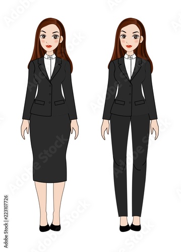 business woman in suit and tie