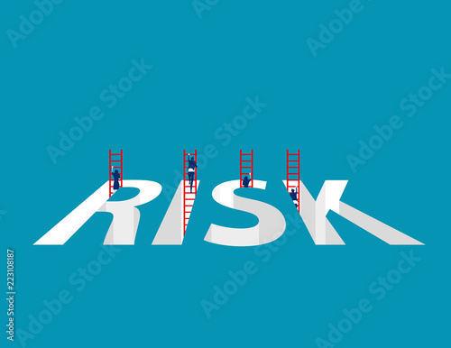Business team in financial risk. Concept business finance and industry, Flat business style, Cartoon character design.