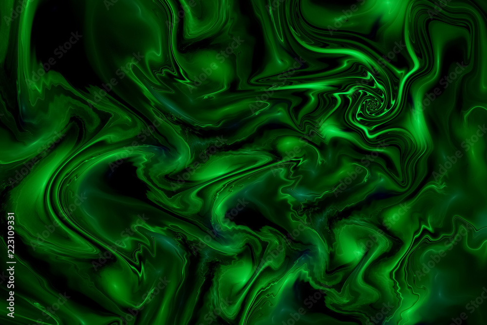 Abstract colorful neon green marble texture. Fantasy fractal