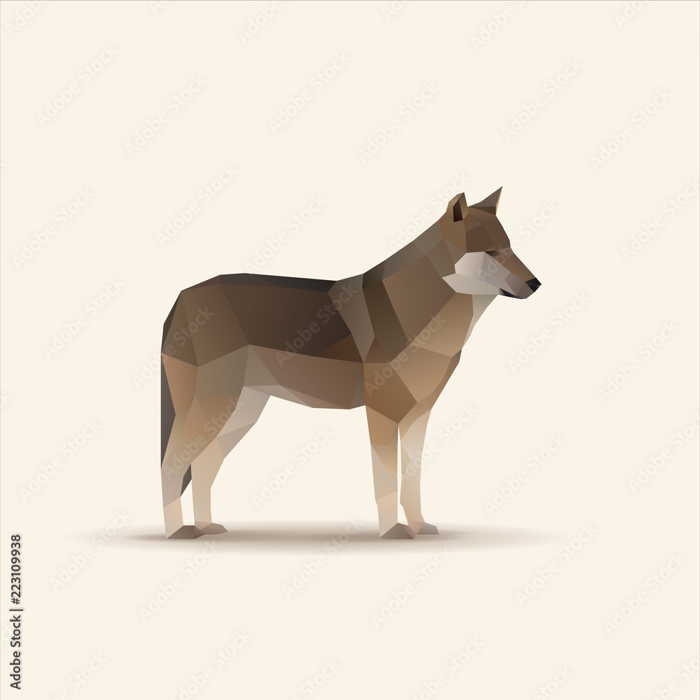 Naklejka premium Ilustracja wektorowa wielokątne wilka