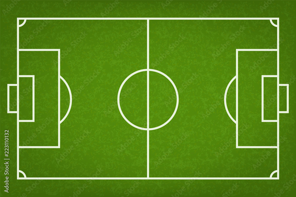 Football field or soccer field background. Vector green court for soccer game. Football field or soccer field background. Vector green court for soccer game.