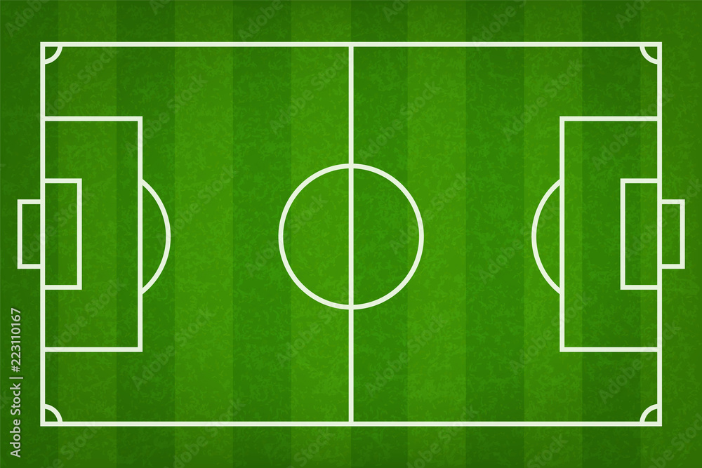 Football field or soccer field background. Vector green court for soccer game. Football field or soccer field background. Vector green court for soccer game.