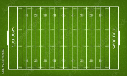 American football field. Green grass pattern and texture for football sport background. Vector.