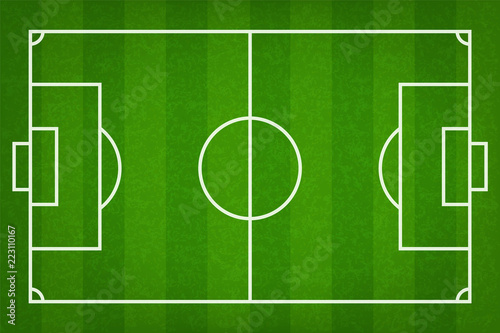 Football field or soccer field background. Vector green court for soccer game.