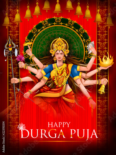Happy Durga Puja India festival holiday background