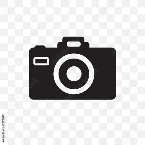 camera icon isolated on transparent background. Simple and editable camera icons. Modern icon vector illustration.