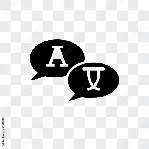 translate icon isolated on transparent background. Modern and editable translate icon. Simple icons vector illustration.