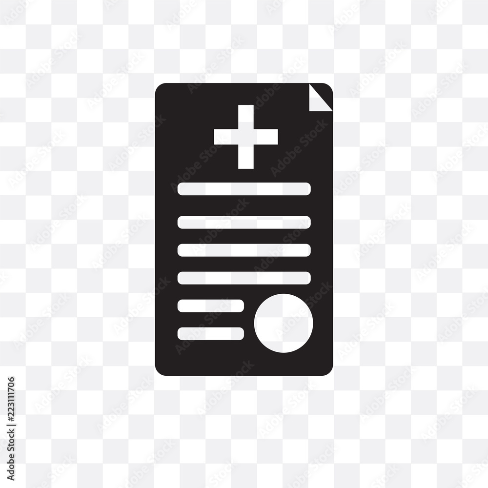 Obraz premium medical records icon isolated on transparent background. Simple and editable medical records icons. Modern icon vector illustration.