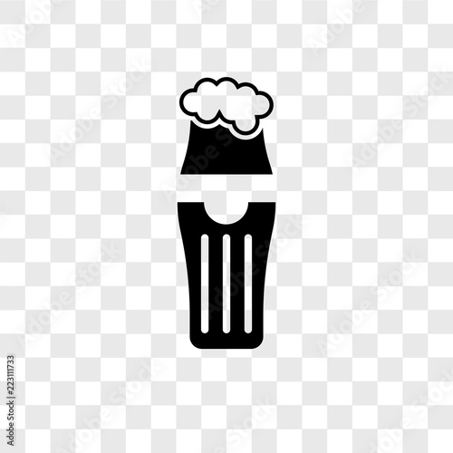 pint of beer icons isolated on transparent background. Modern and editable pint of beer icon. Simple icon vector illustration.