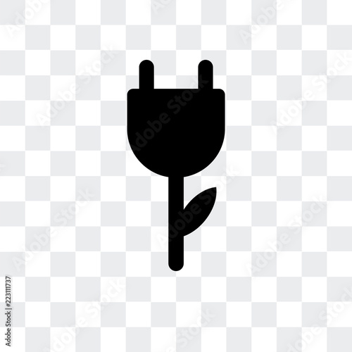 ecologic electricity icon isolated on transparent background. Modern and editable ecologic electricity icon. Simple icons vector illustration.