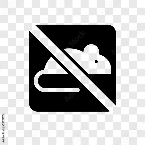 no rodents icons isolated on transparent background. Modern and editable no rodents icon. Simple icon vector illustration.