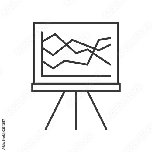 data presentation on board, business concept, editable stroke outline