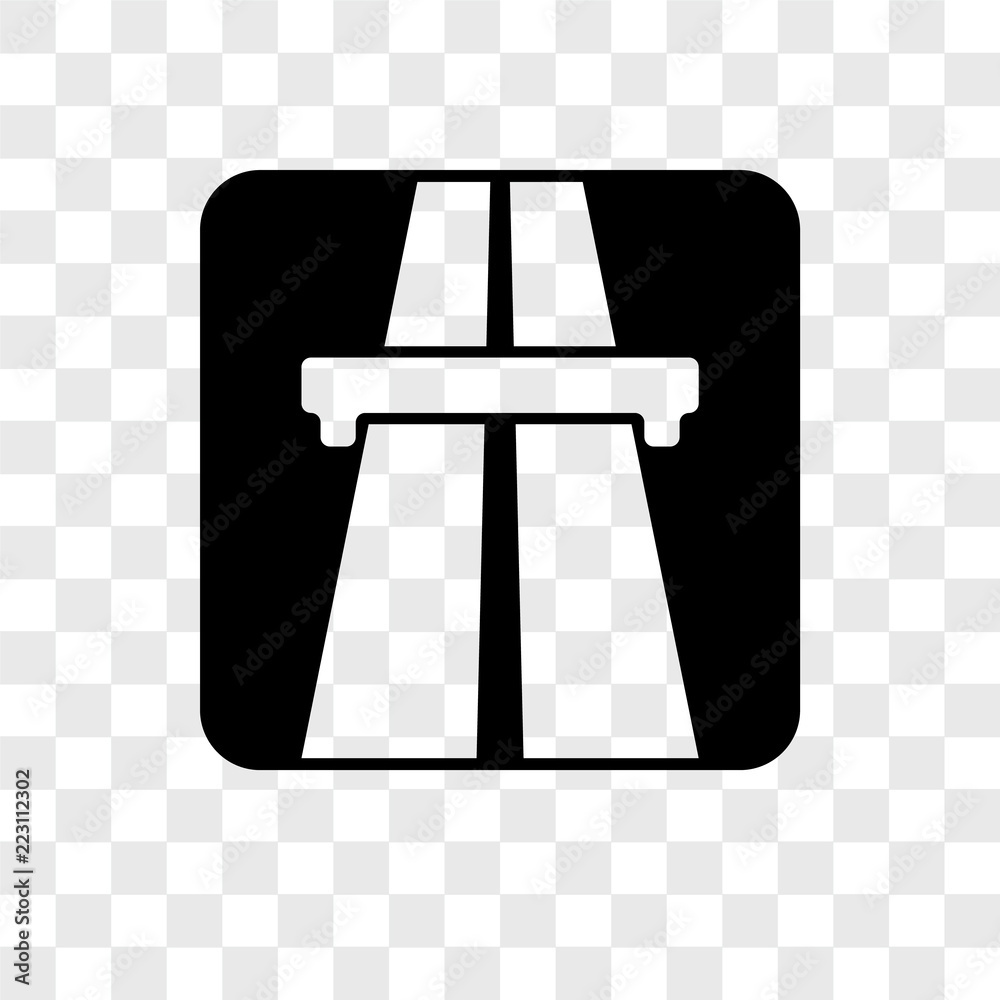 highway icons isolated on transparent background. Modern and editable ...