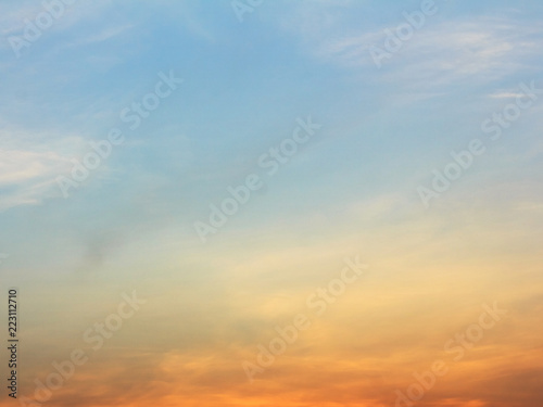 Early morning sky of heaven autumn background