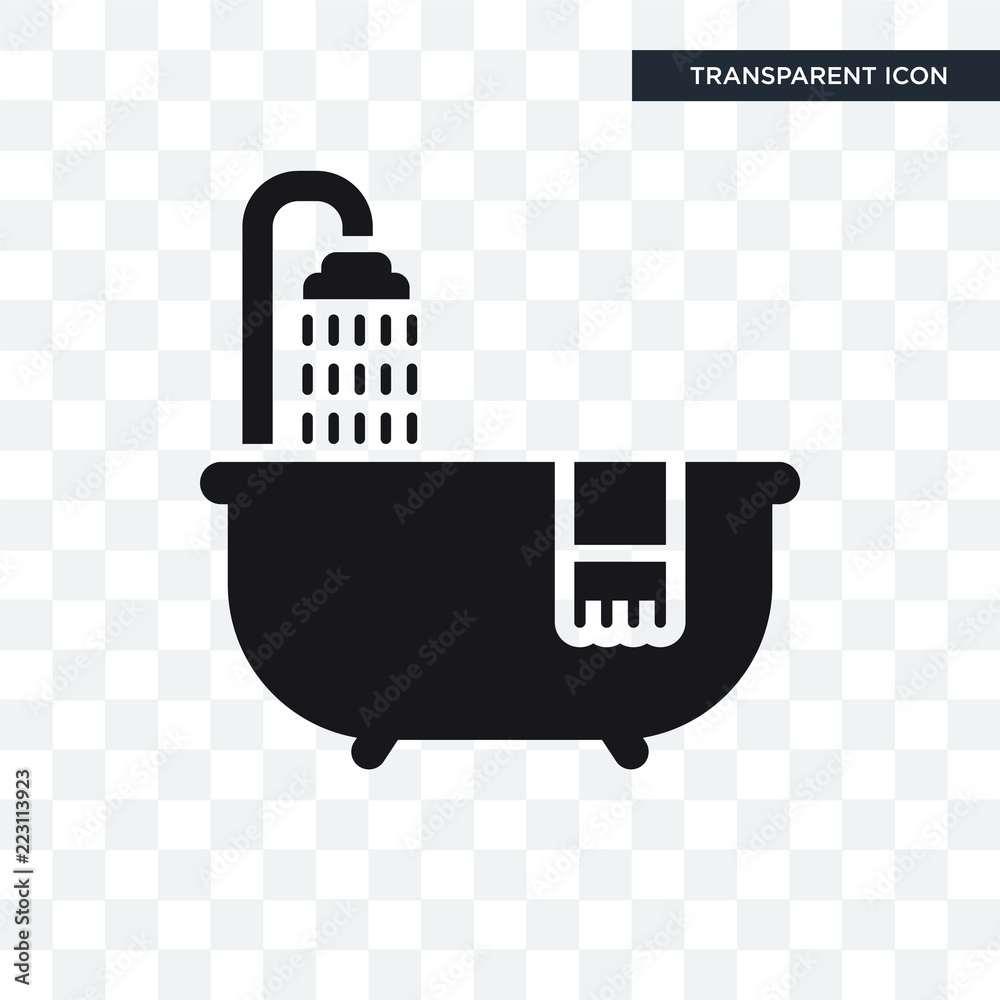 Naklejka premium Bathtube vector icon isolated on transparent background, Bathtube logo design