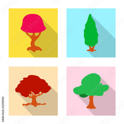 Vector illustration of tree and nature logo. Collection of tree and crown stock symbol for web.