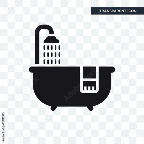 Bathtube vector icon isolated on transparent background, Bathtube logo design