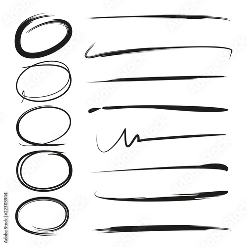 hand drawn circle highlighters and underlines