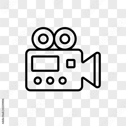 Video camera vector icon isolated on transparent background, Video camera logo design