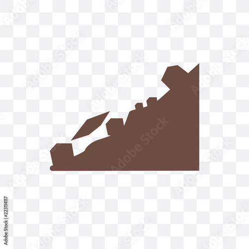 landslide icon isolated on transparent background. Simple and editable landslide icons. Modern icon vector illustration.