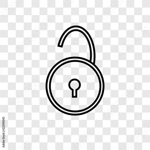 Padlock vector icon isolated on transparent background, Padlock logo design