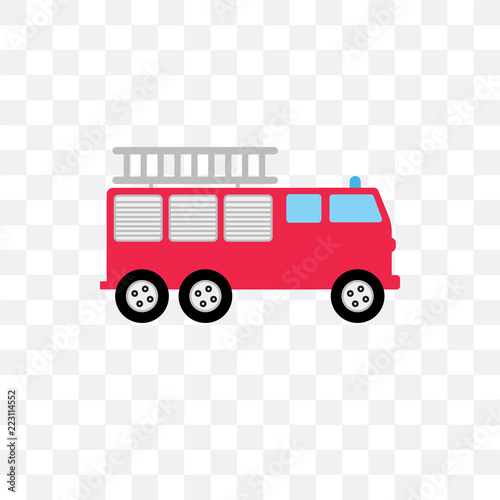 fire truck icon isolated on transparent background. Simple and editable fire truck icons. Modern icon vector illustration.