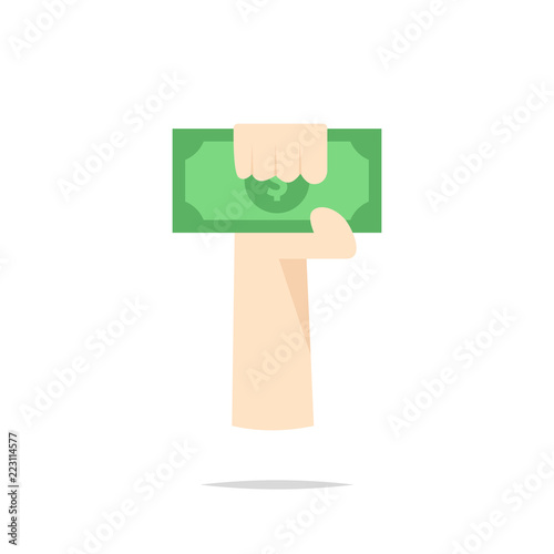 Hand grabbing money vector isolated