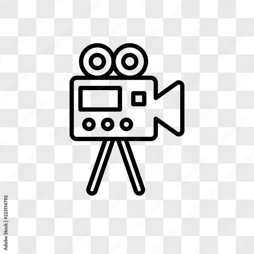 Video camera vector icon isolated on transparent background, Video camera  logo design Stock Vector | Adobe Stock