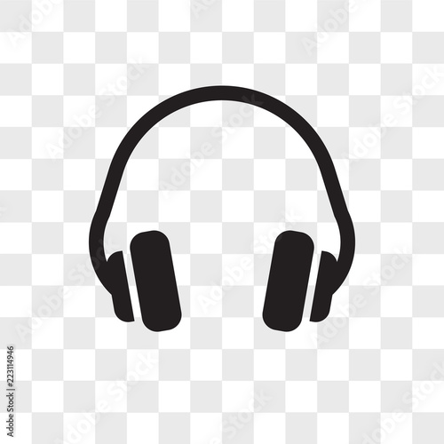 Headphones vector icon isolated on transparent background, Headphones logo design