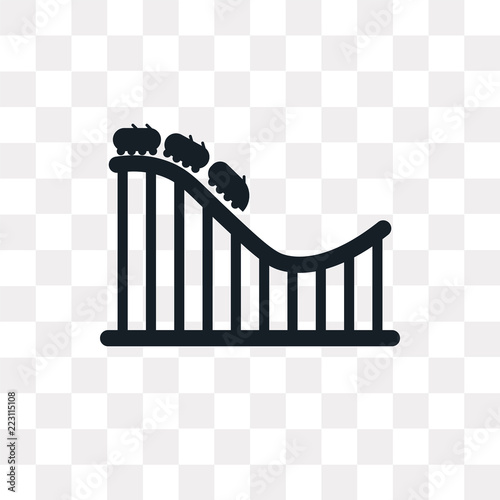roller coaster icon on transparent background. Modern icons vector illustration. Trendy roller coaster icons