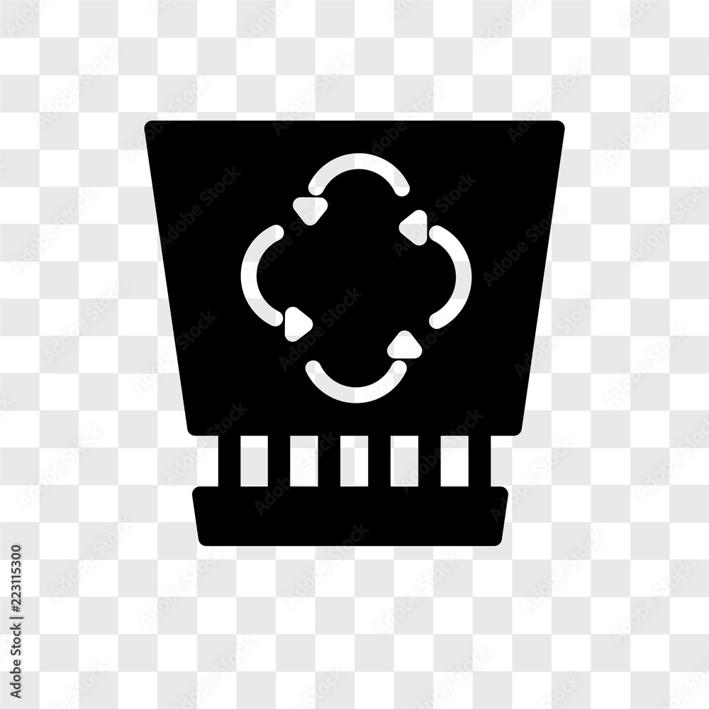 recycle bin icons isolated on transparent background. Modern and