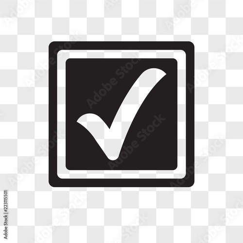 Check vector icon isolated on transparent background, Check logo design