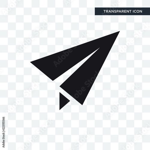 Plane paper vector icon isolated on transparent background, Plane paper logo design