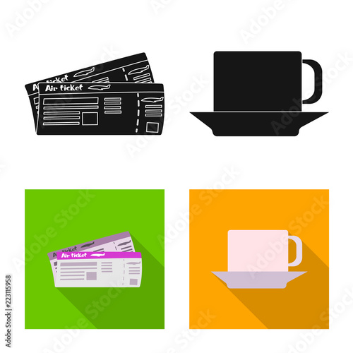 Vector illustration of airport and airplane logo. Set of airport and plane stock vector illustration.