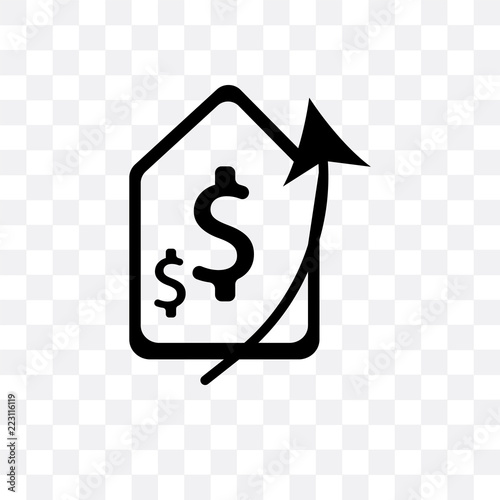 increase money icon isolated on transparent background. Simple and editable increase money icons. Modern icon vector illustration.