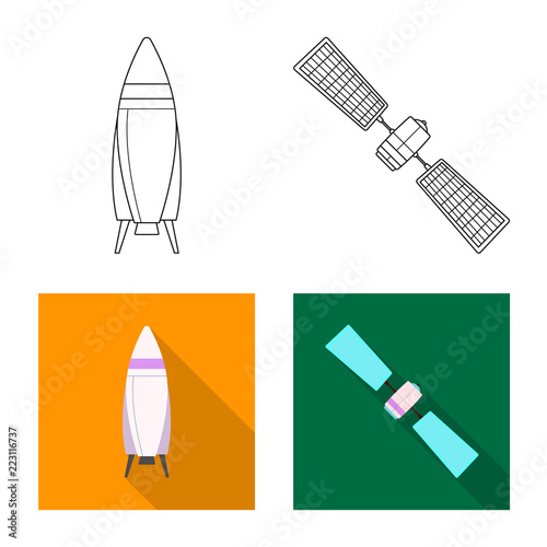 Vector illustration of mars and space symbol. Collection of mars and planet stock symbol for web.