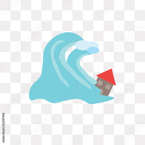 tsunami icon on transparent background. Modern icons vector illustration. Trendy tsunami icons