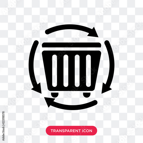 Recycling bin vector icon isolated on transparent background, Recycling bin logo design