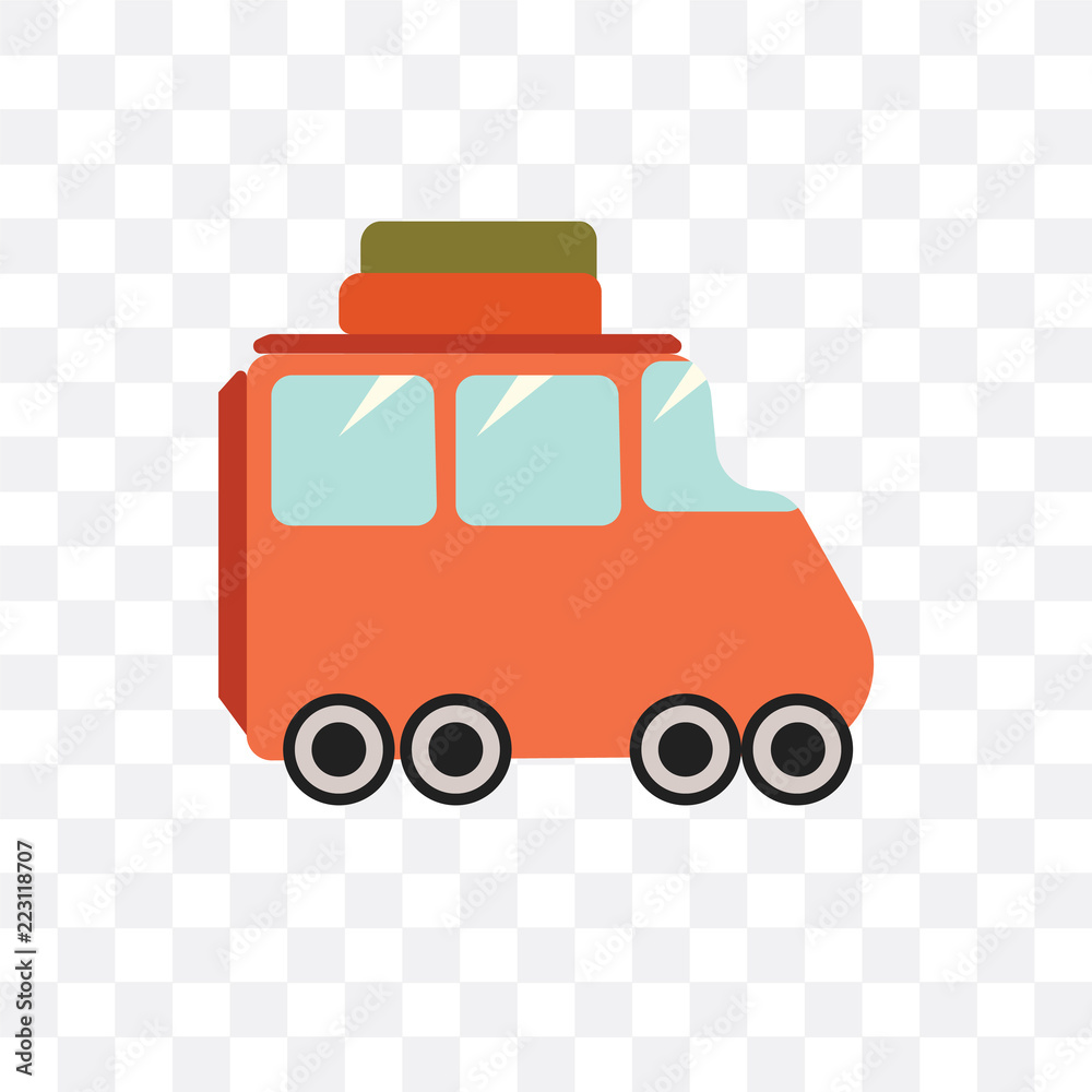 Naklejka premium van icon isolated on transparent background. Simple and editable van icons. Modern icon vector illustration.