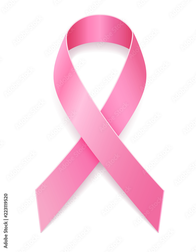 pink ribbon breast cancer awareness symbol on - Stock