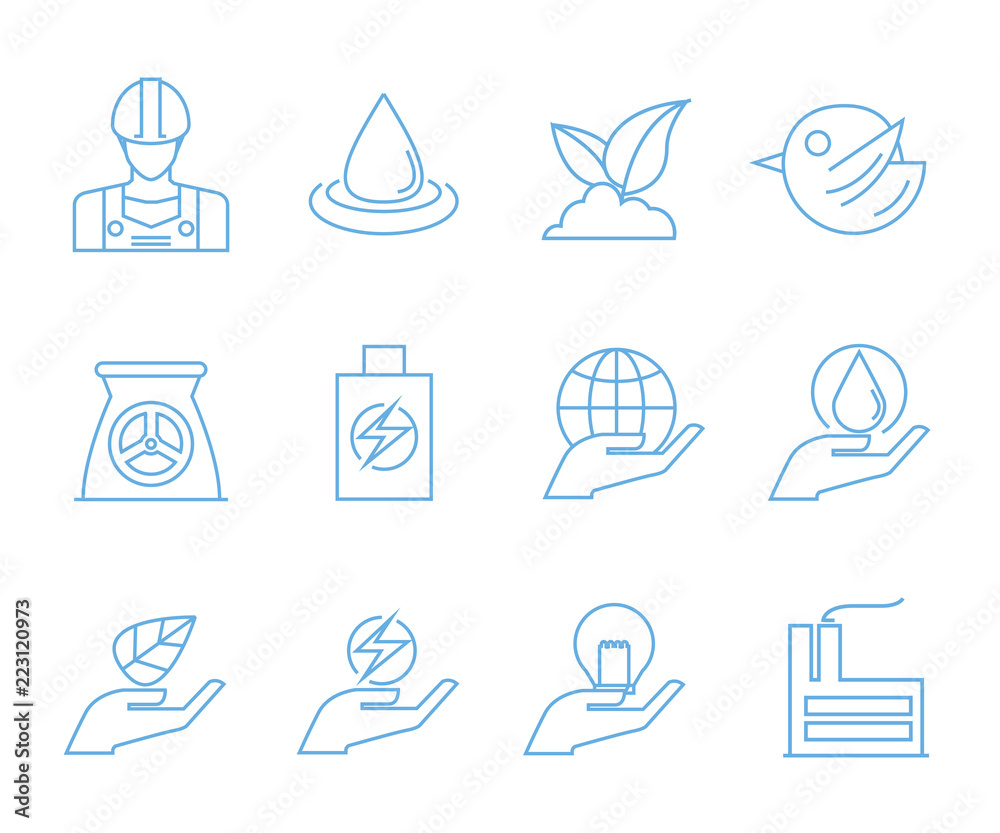 energy icons, outline icons energy icons, outline icons