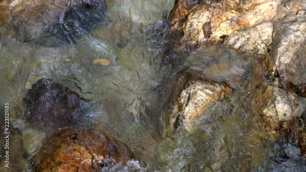 Close Up Small Clear Waterfall and River in the Forest. Close Up Small Clear Waterfall and River in the Forest.
